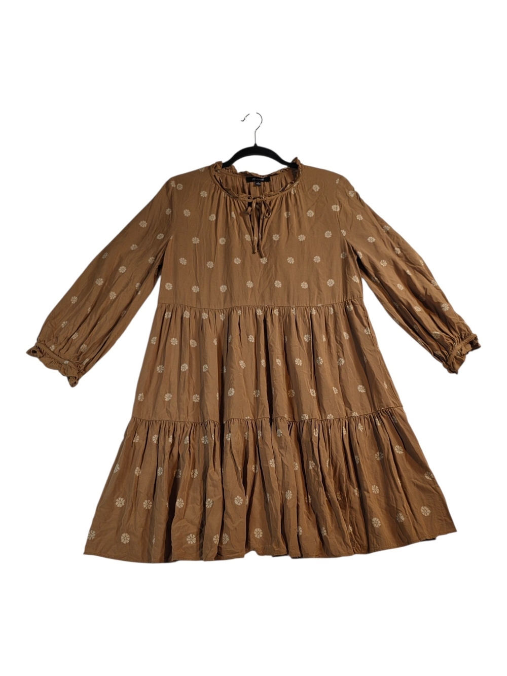 Madewell Tan Brown Floral A-Line Skirt Size Small